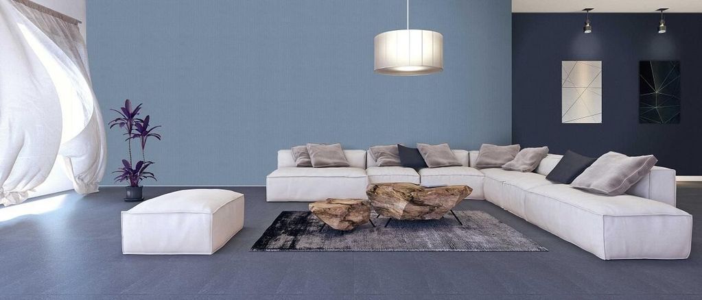Giấy dán tường gdt05 họa tiết trơn, tông màu xanh xám đơn giản, nhẹ nhàng