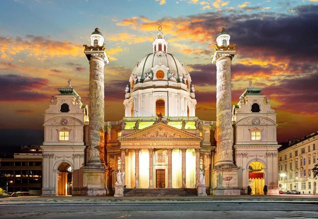 Tranh dán tường 3d trung tâm thương mại tttm10, với hình ảnh tòa lâu đài cùng tông màu vàng trắng đầy sang trọng