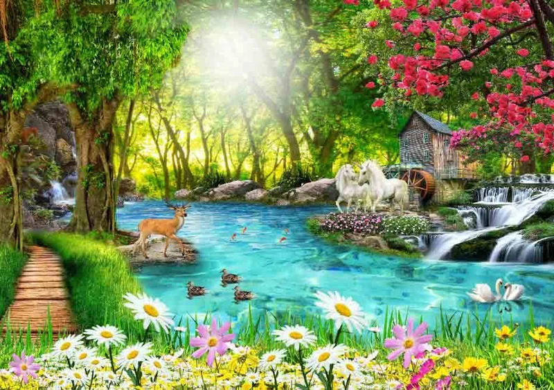 Tranh Dán Tường 3D Sơn Thủy Tiến Phát Sttp01