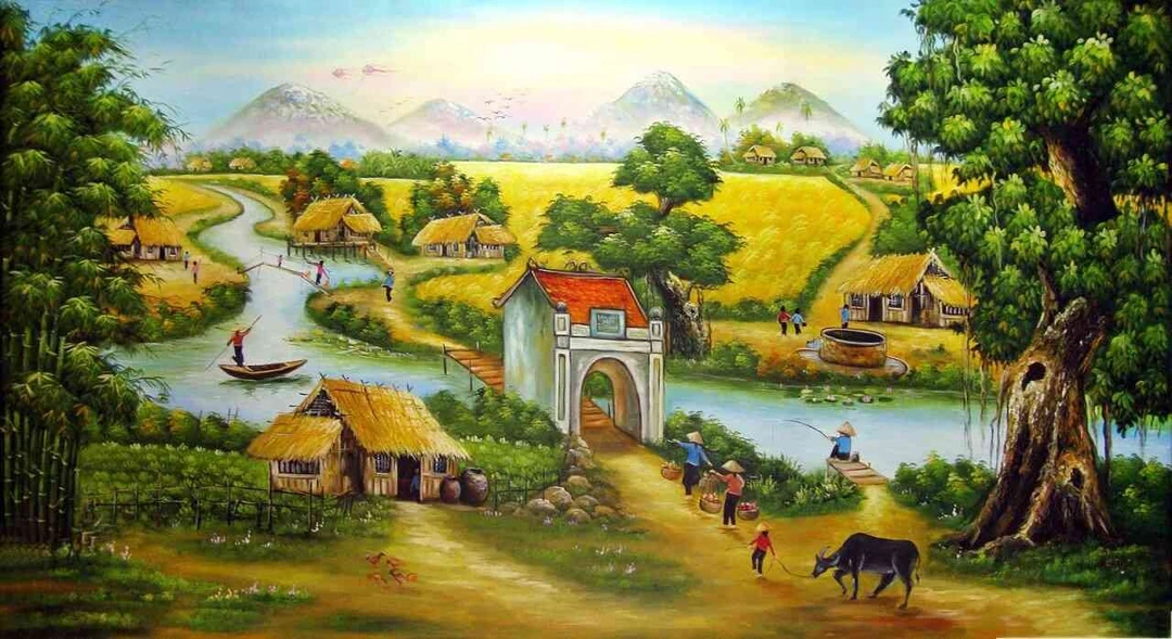 Tranh Dán Tường Đồng Quê DQ4