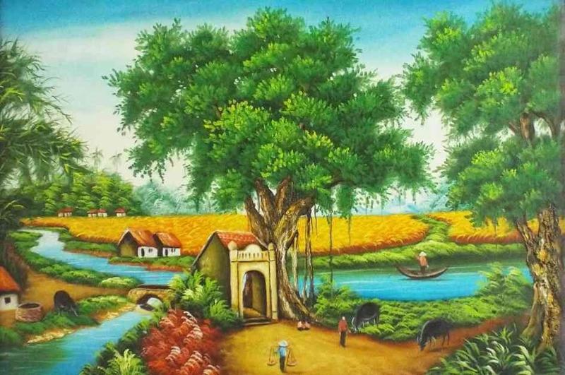 Tranh Dán Tường Đồng Quê DQ22