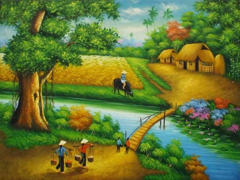Tranh Dán Tường Đồng Quê DQ24