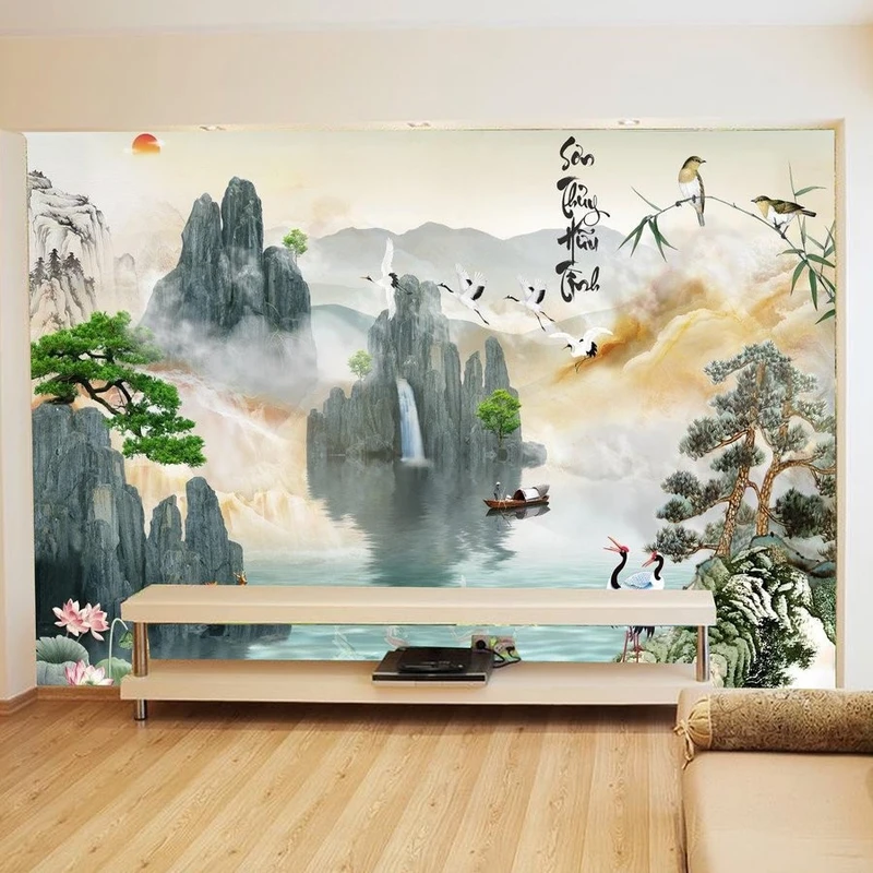 Tranh Dán Tường 3D Quang Cảnh Núi Rừng Đẹp Tiến Phát Nrtp11