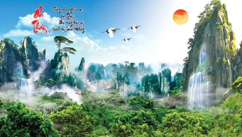 Tranh Dán Tường Sơn Thủy ST30