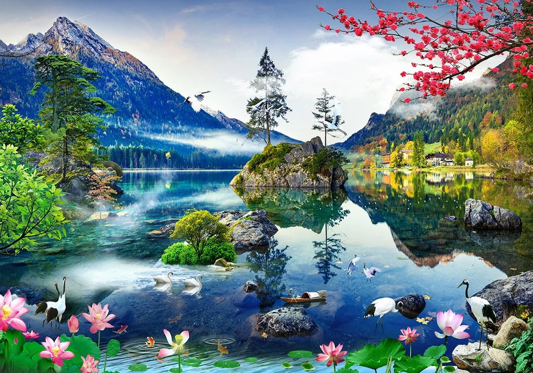 Tranh Dán Tường 3D Sơn Thủy Tiến Phát Sttp47