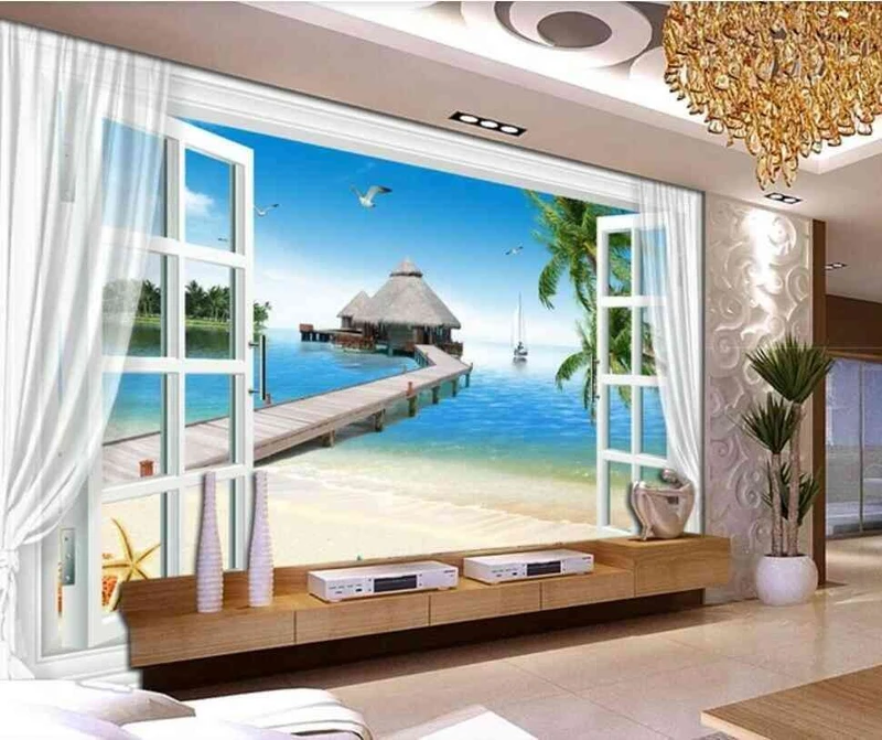 Tranh Dán Tường 3d Cảnh Biển- Đại Dương CB43