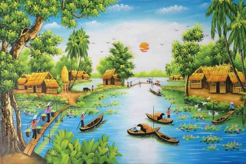 Tranh Dán Tường Đồng Quê DQ20