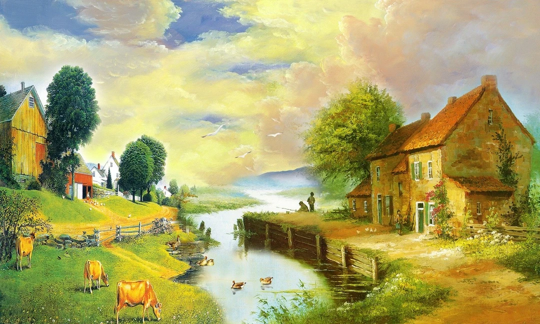 Tranh Dán Tường 3D Đồng Quê Tiến Phát Decor Dqtp02