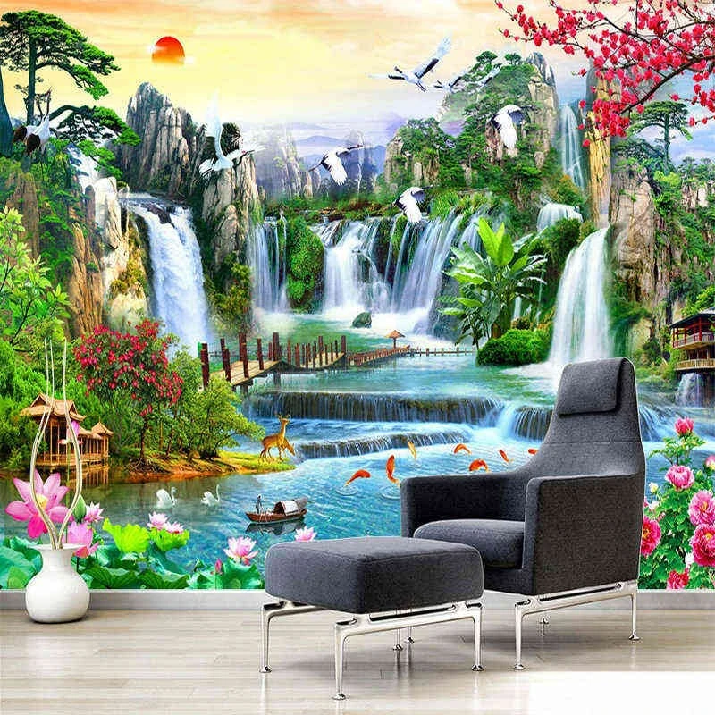 Tranh Dán Tường Sơn Thủy ST04