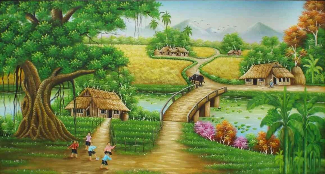 Tranh Dán Tường Đồng Quê DQ17