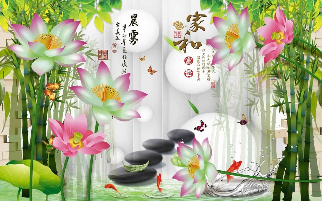 Tranh Dán Tường 3D Phong Thủy Tiến Phát Pttp107