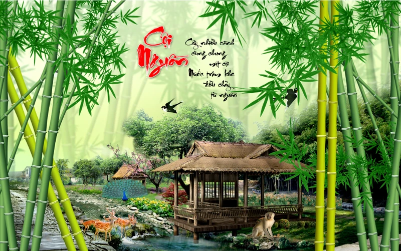 Tranh Dán Tường 3D Sơn Thủy Tiến Phát Sttp23