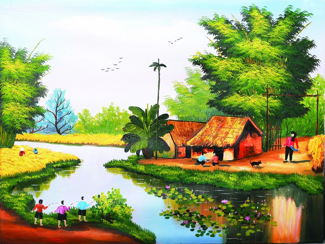 Tranh Dán Tường 3D Đồng Quê Tiến Phát Decor Dqtp11