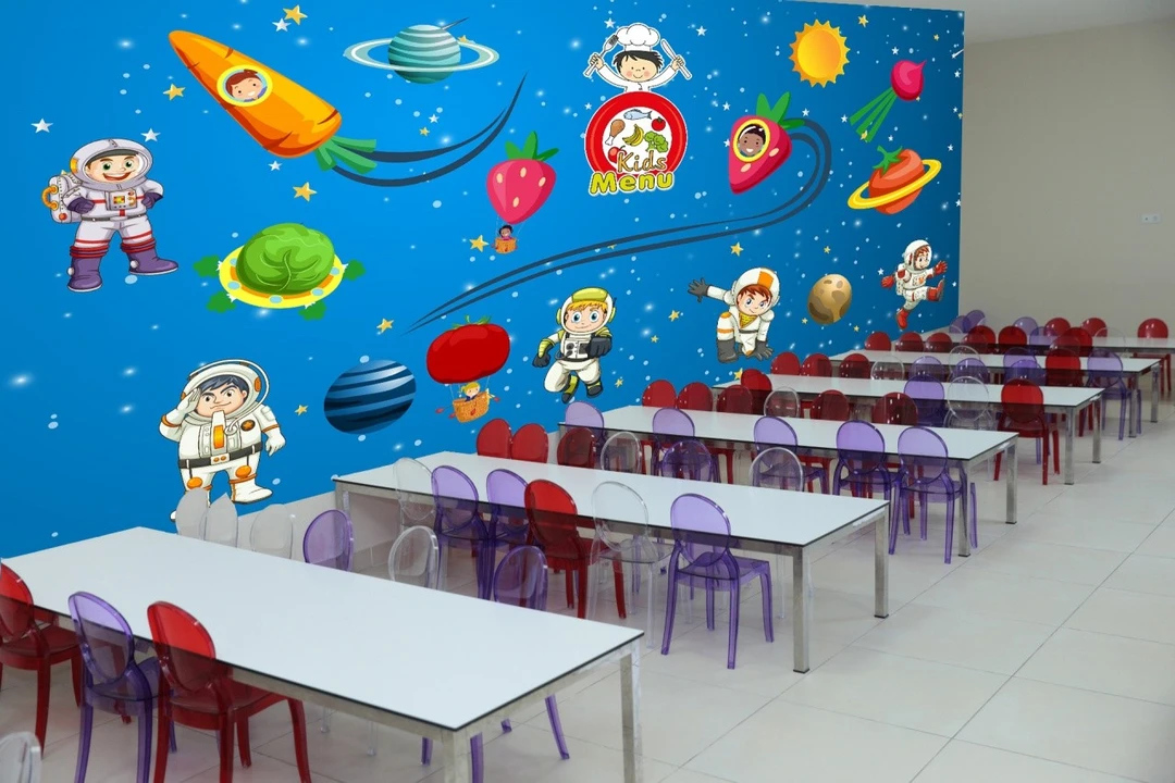 Tranh 3D Dán Tường Phi Hành Gia Và Đầu Bếp TTE8009