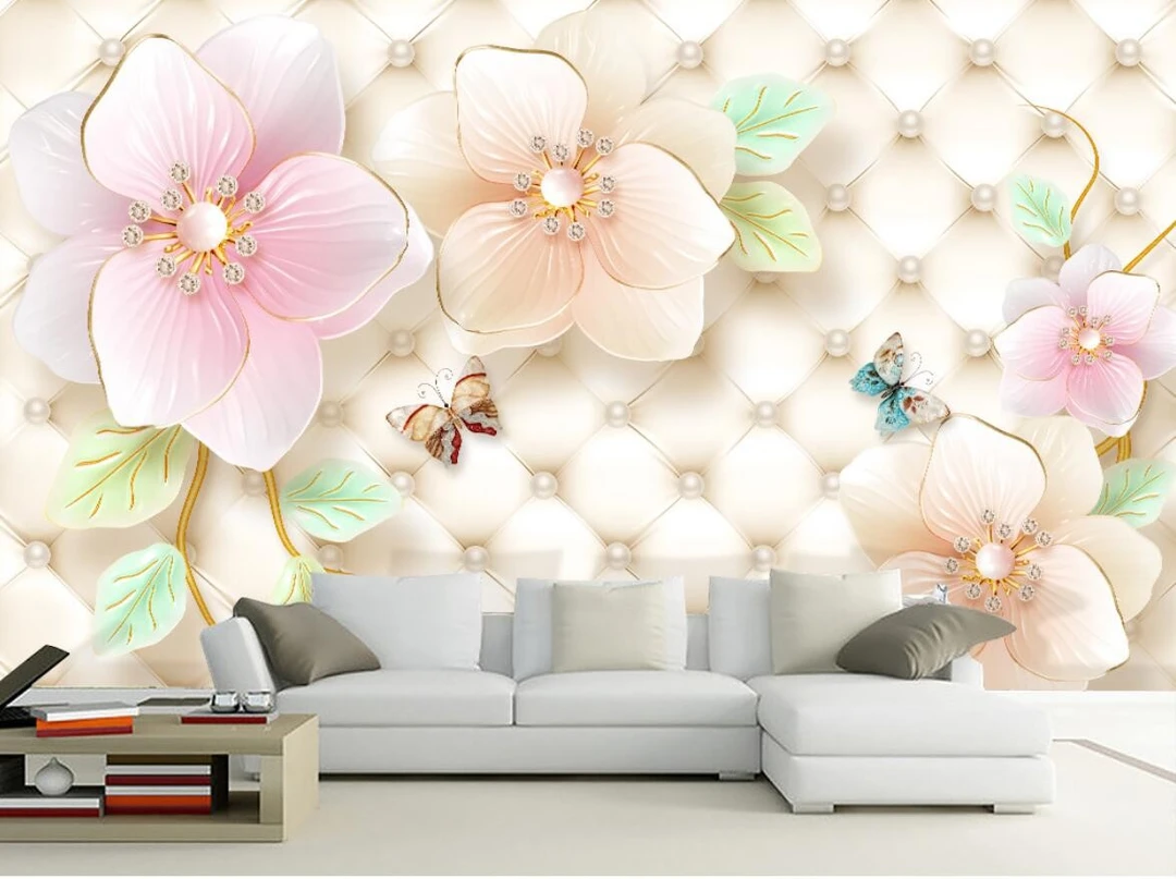 Tranh Dán Tường Hoa Giả Ngọc Màu Tím Gnmt10