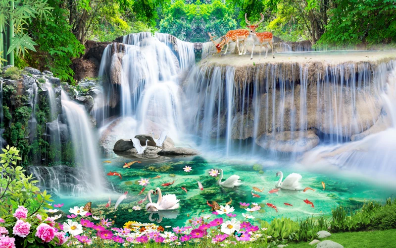 Tranh Dán Tường 3D Sơn Thủy Tiến Phát Sttp39