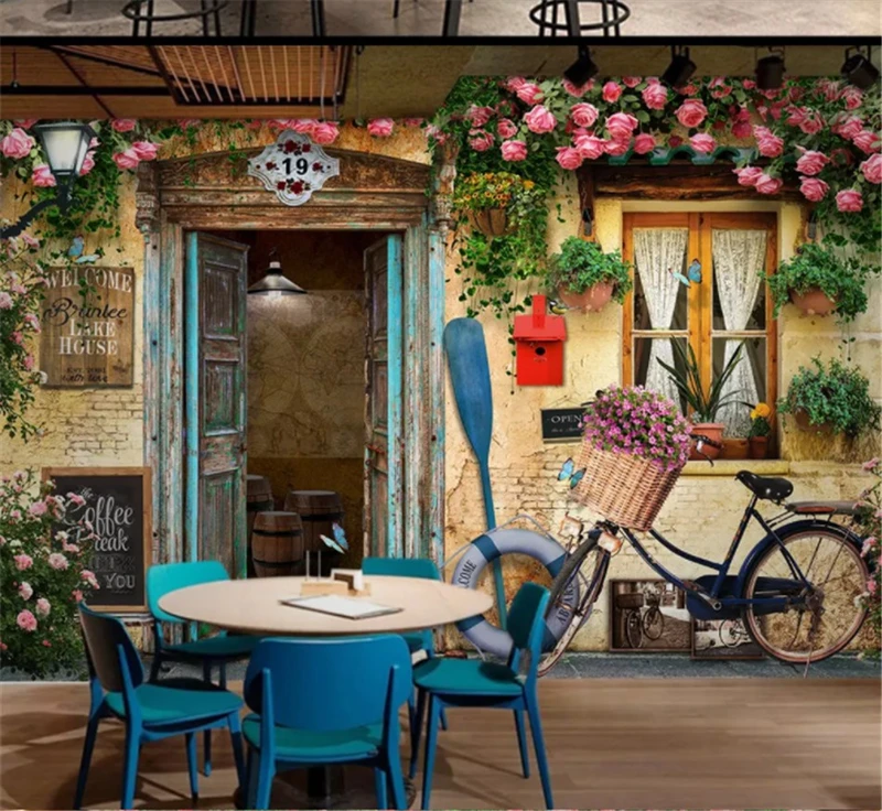 Tranh Dán Tường 3D Quán Coffee Qcf08