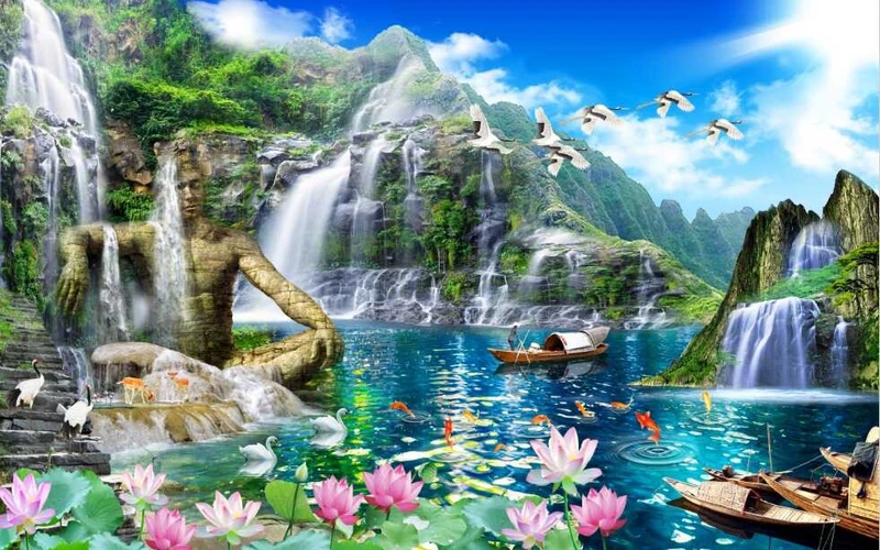 Tranh Dán Tường Sơn Thủy ST29