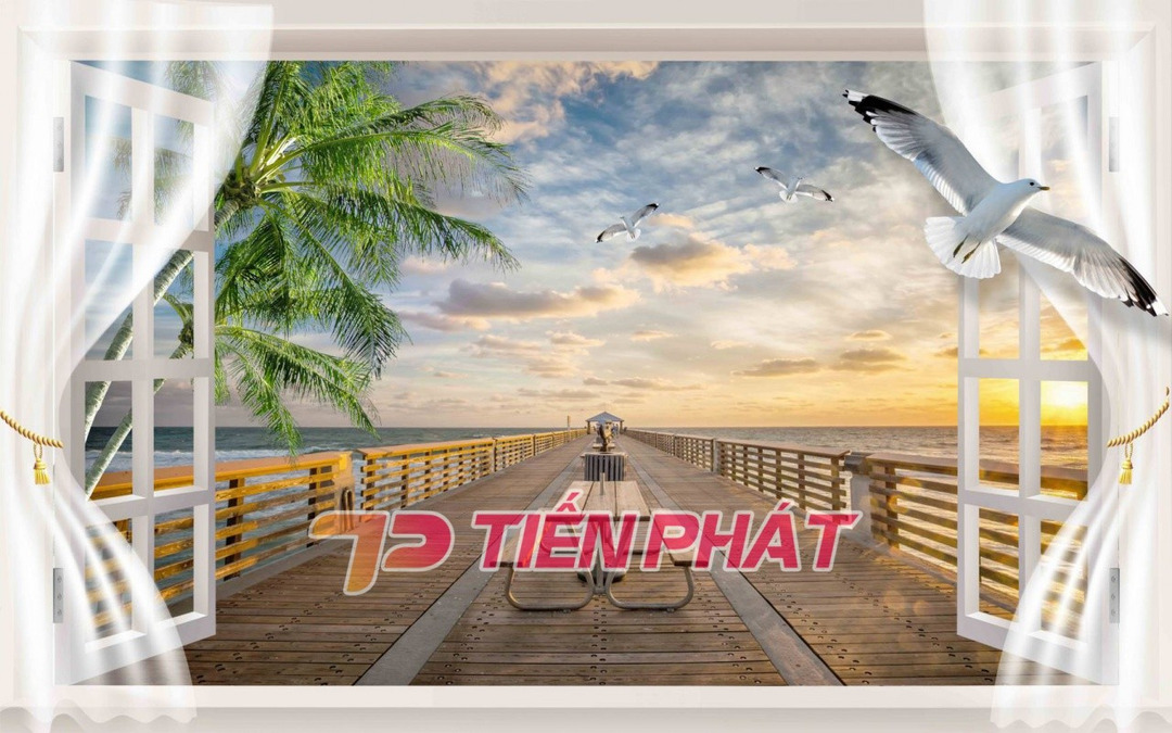 Tranh Dán Tường Cửa Sổ 3D CS01