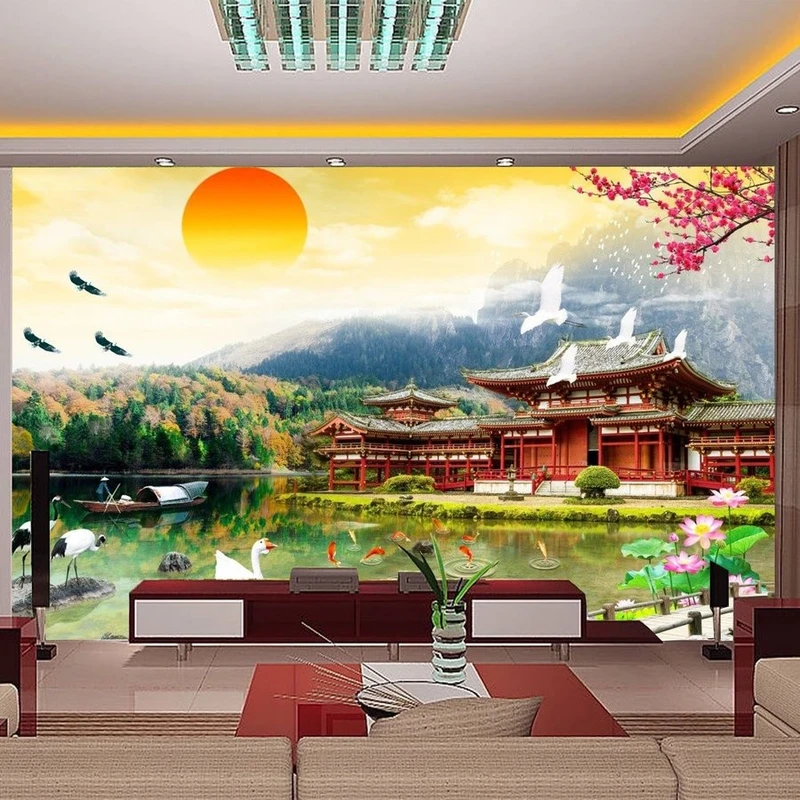 Tranh Dán Tường 3D Quang Cảnh Núi Rừng Đẹp Tiến Phát Nrtp02