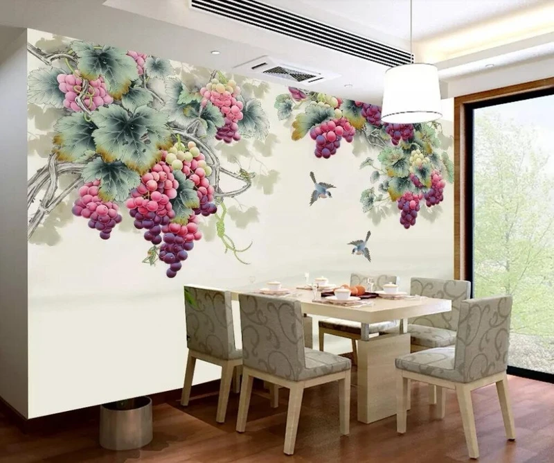 Tranh Dán Tường Chim Và Cây Nho Cvcn04
