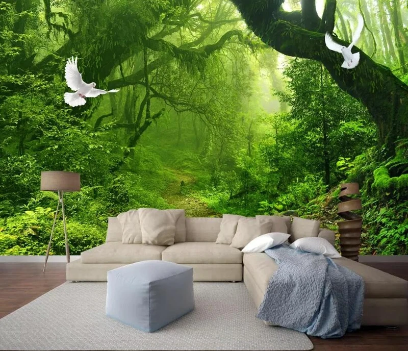 Tranh Dán Tường Cây Xanh Và Chim Cxvc05