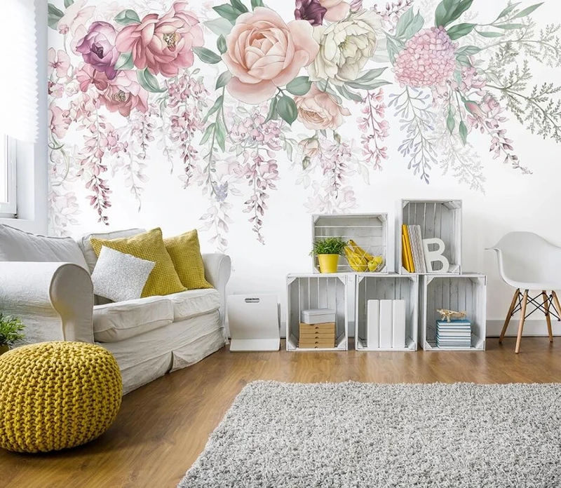 Tranh Dán Tường Hoa Lá Màu Xanh Đẹp Hlmx11