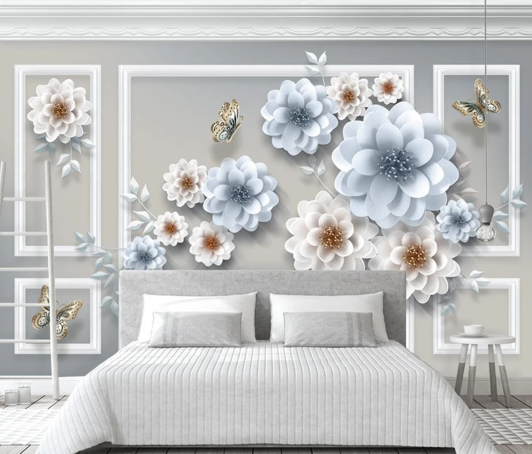 Tranh Dán Tường Hoa Giả Ngọc Màu Tím Gnmt12