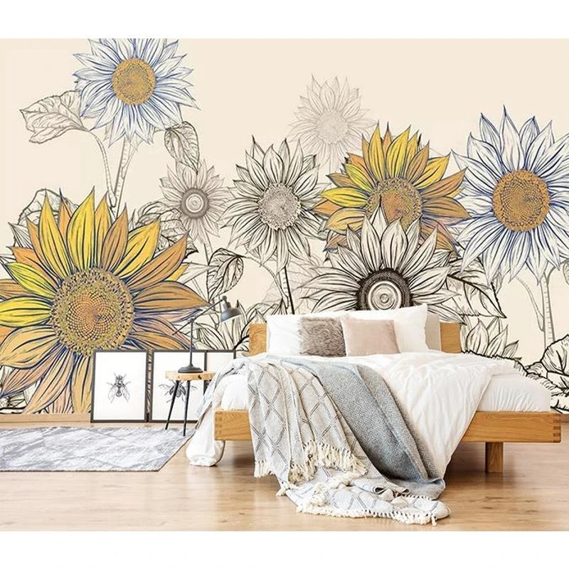 Tranh Dán Tường Hoa Hướng Dương Nghệ Thuật Hhd2021