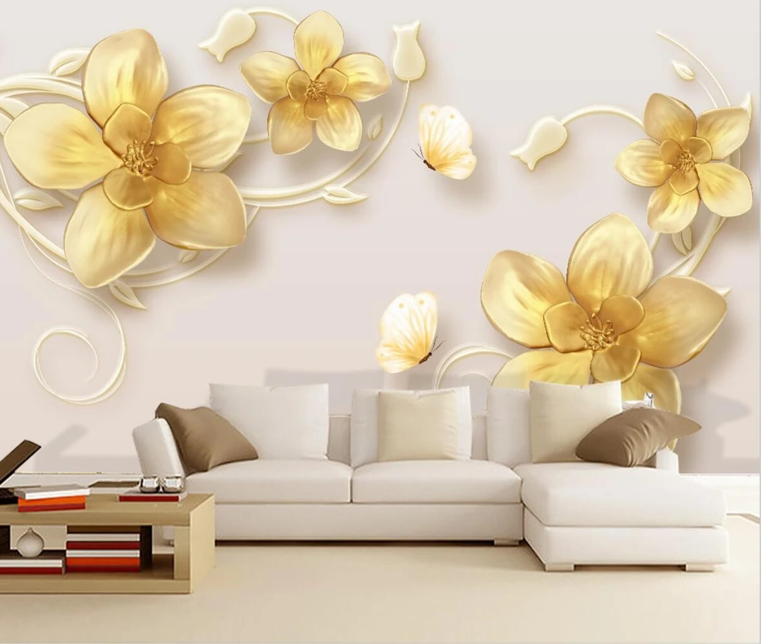Tranh Dán Tường Hoa Giả Ngọc Màu Tím Gnmt11