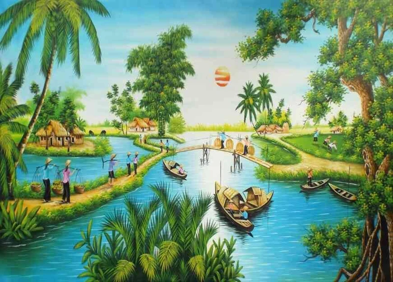 Tranh Dán Tường Đồng Quê DQ18