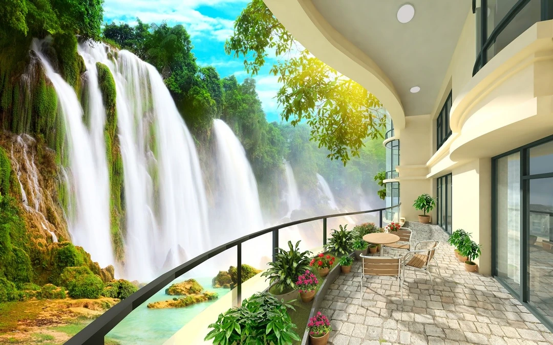 Tranh Dán Tường 3D Thác Nước Tiến Phát Decor Tntp61