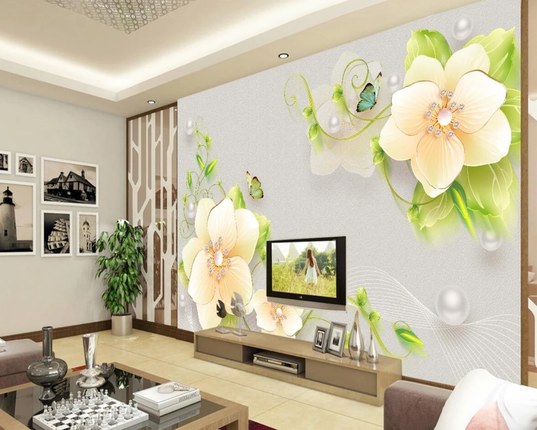 Tranh Dán Tường Hoa Giả Ngọc Màu Tím Gnmt08