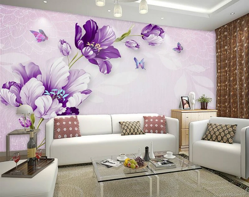 Tranh Dán Tường 3D Hoa Lá Nghệ Thuật Nhiều Màu Hlntnm10