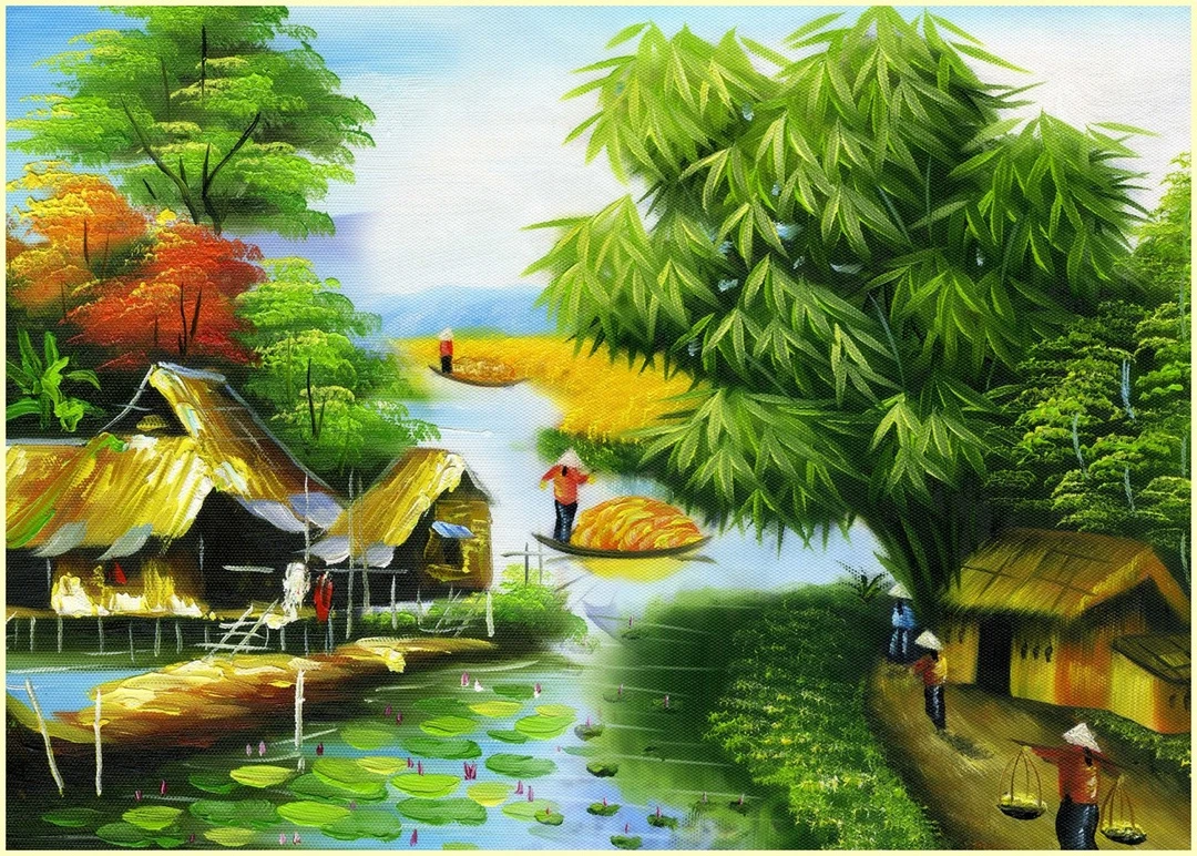 Tranh Dán Tường 3D Đồng Quê Tiến Phát Decor Dqtp10