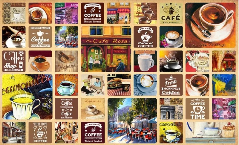Tranh Dán Tường 3D Quán Coffee Qcf07