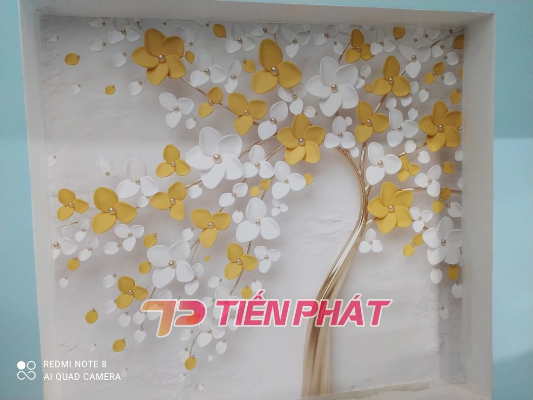 Tranh 3D Dán Tường Hoa Xanh Dương TPK8001