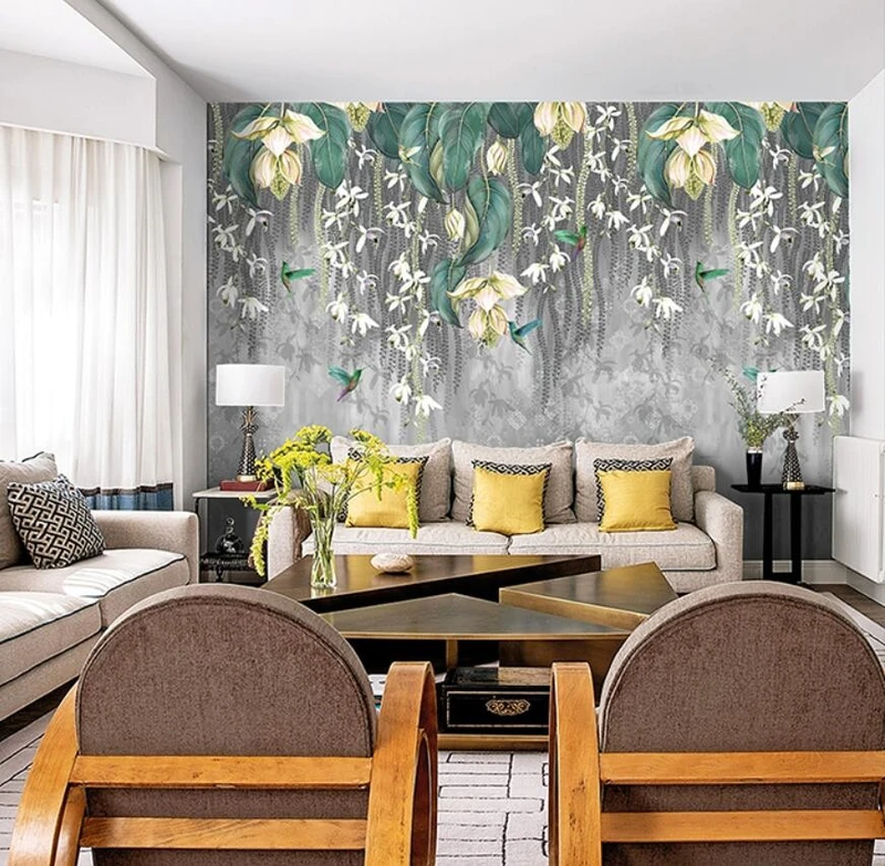 Tranh Dán Tường Hoa Lá Màu Xanh Đẹp Hlmx05