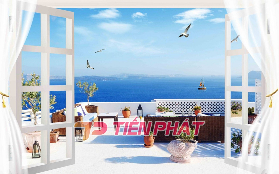 Tranh Dán Tường Cửa Sổ 3D CS01