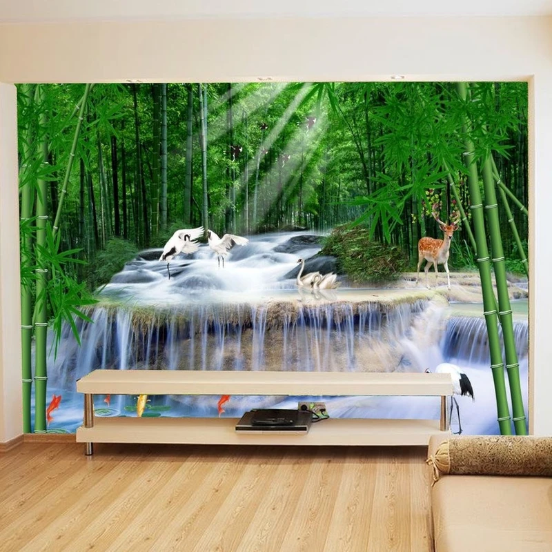 Tranh Dán Tường 3D Quang Cảnh Núi Rừng Đẹp Tiến Phát Nrtp04