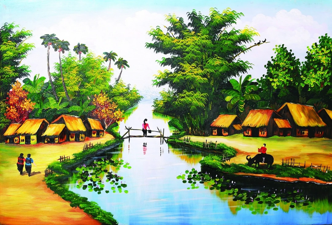 Tranh Dán Tường 3D Đồng Quê Tiến Phát Decor Dqtp17
