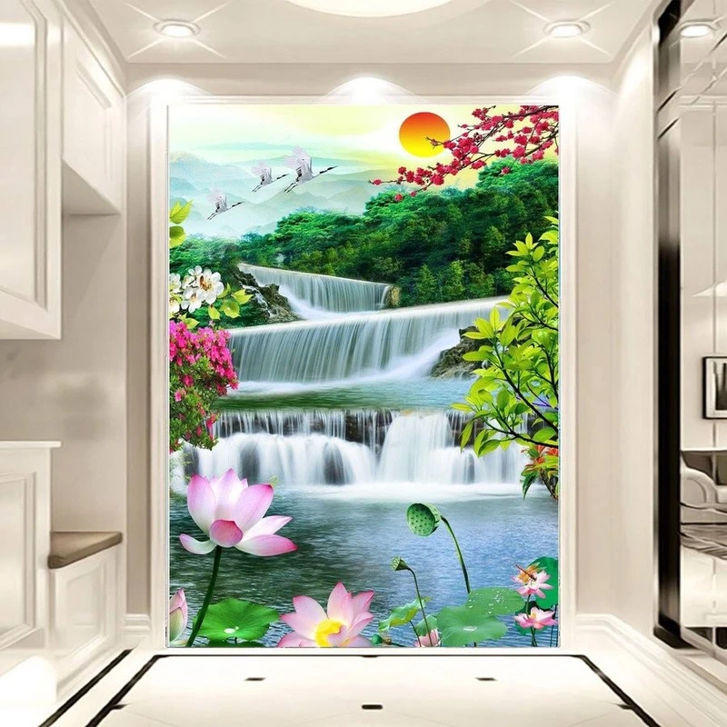 Tranh Dán Tường 3D Quang Cảnh Núi Rừng Đẹp Tiến Phát Nrtp01