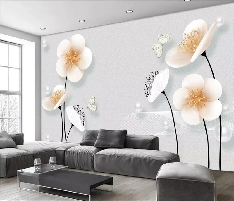Tranh Dán Tường 3D Hoa Lá Nghệ Thuật Nhiều Màu Hlntnm08